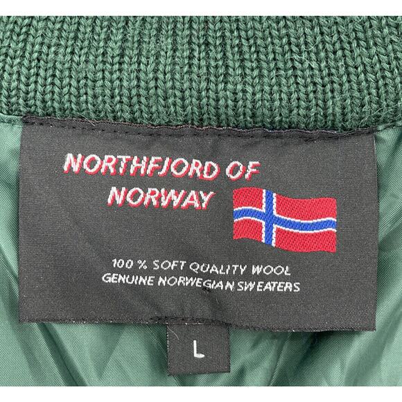 Northfjord of Norway Lined Wool Cardigan Sweater Womens‎ Large Green - Picture 2 of 8